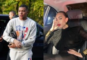 حبيبة الاعب كليان مبابي في اول ظهور لها