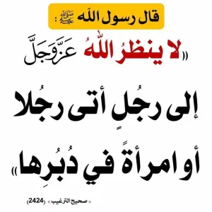 حديث: لا ينظر الله إلى رجل أتى رجلا أو امرأة في دoبرo ها