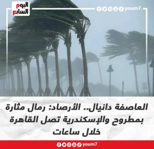 العاصفة دانيال.. الأرصاد: رمال مثارة بمطروح والإسكندرية تصل القاهرة خلال ساعات