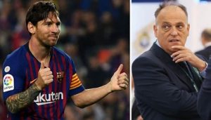 برشلونة يتلقى الضوء الأخضر من رئيس الليجا لتجديد عقد ميسي