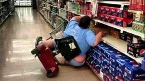 Someone took a picture of her while she was falling into the supermarket, then everyone who knew her laughed at her.