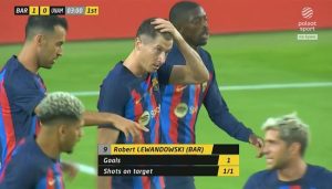 هدف ليفاندوسكي الاول لبرشلونة