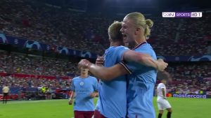 هدف هالاند امام اشبيلية