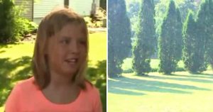 The 9-year-old girl was playing quietly in the yard when she saw some pink feet moving in the grass!