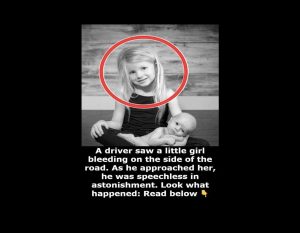 A driver noticed a young child bleeding by the side of the road.