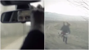 ترك الأب ابنته في مكان مهجوروعندما نظر الى مرآة الخلفية رأى شيئا اخر!!