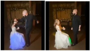 مقطع صادم.. عريس يركل عروسه في وجهها خلال حفل زفاف