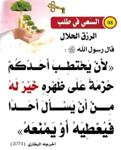 حديث: لأن يحتطب أحدكم حزمة على ظهره خير له من أن يسأل أحدًا فيعطيه أو يمنعه