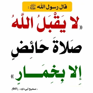 قال رسول الله ﷺ :  «لا يَقْبَلُ اللهُ ))  صَلاةَ حَائِضِ  إلا بِخِمَارِ