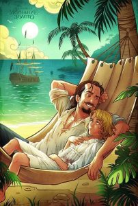 يحكي أن منذ زمن بعيد كان هناك صياد طيب وشجاع