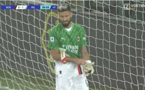 Goalkeeper Olivier Giroud made a miraculous save against Genoa