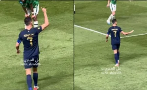 Watch: Saudi fans provoke Cristiano with chants for Messi after he won the Ballon d'Or