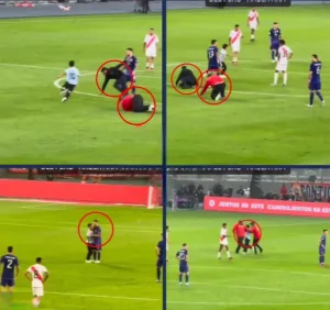 Video: A fan entered the stadium after the Argentina match yesterday to take a picture with Messi. Security tried to prevent the fan and Messi prevented them from doing so in a great shot