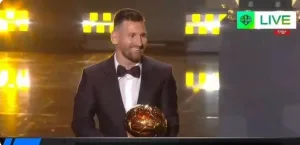 Watch the moment it was announced that Messi had won the eighth Ballon d'Or and the reaction of Beckham, Mbappe and Haaland