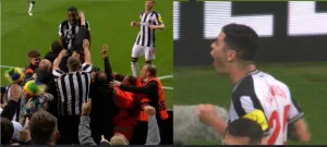 Watch Newcastle's first goal against Paris after a 20-year absence in the Champions League and a legendary celebration from the fans