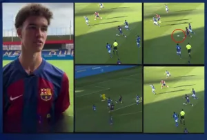 Watch a legendary assist from Barcelona talent Noah Darwish. After his amazing performance, Xavi will include him in the El Clásico list.