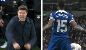 Video: Chelsea star Jackson celebrates Cristiano-style after scoring a hat-trick and making Pochettinho angry