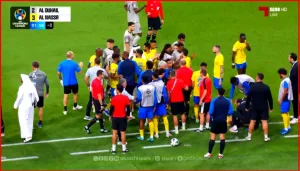 Watch a street brawl between Al-Nasr and Al-Duhail players in the AFC Champions League.