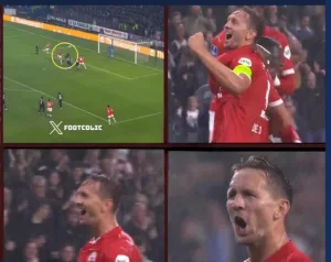 Watch a world-class goal with a fantastic rise from the flying Dutchman Luuk de Jong